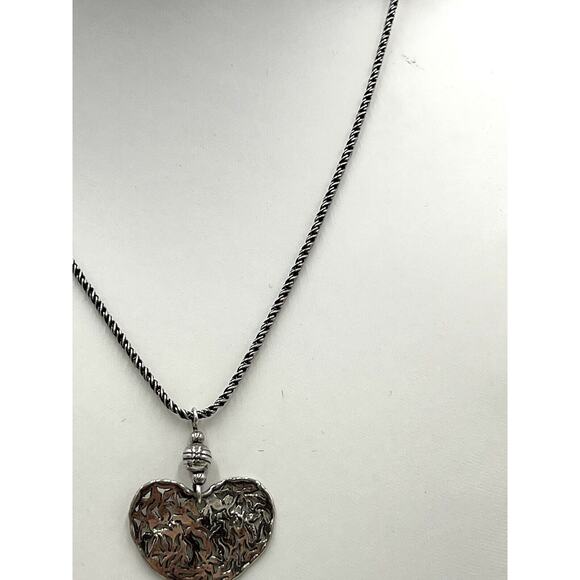 Silpada N1585 Sterling Silver 925 Filigree Heart Pendant Rope Chain Necklace - Picture 3 of 8